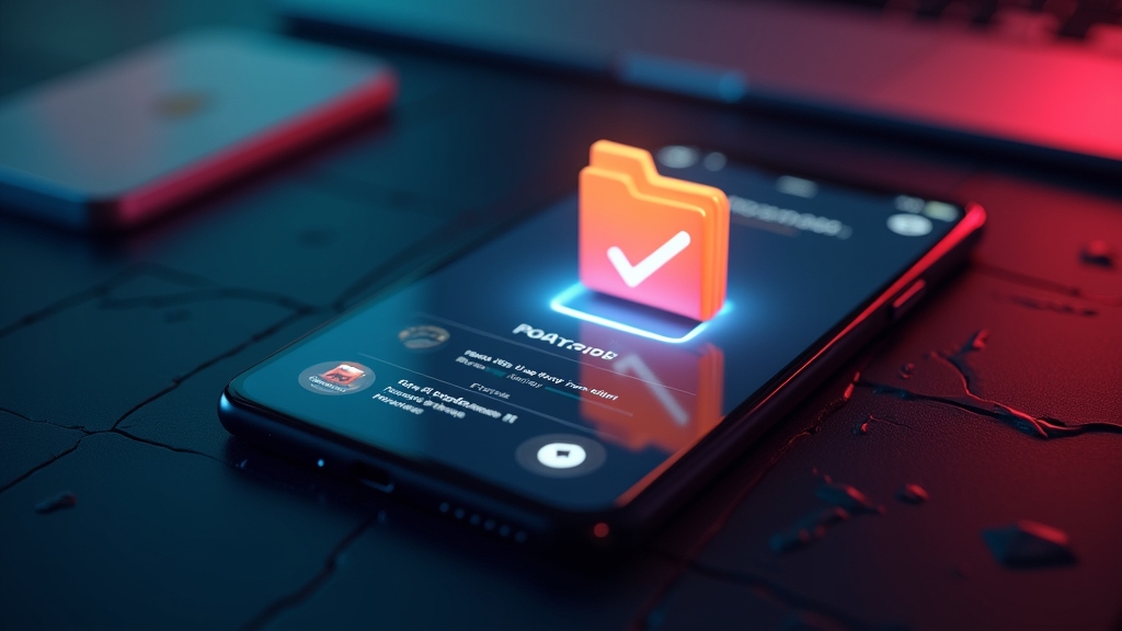 Sichere APK-Datei auf dem Smartphone mit Prüfzeichen im Casino-Stil