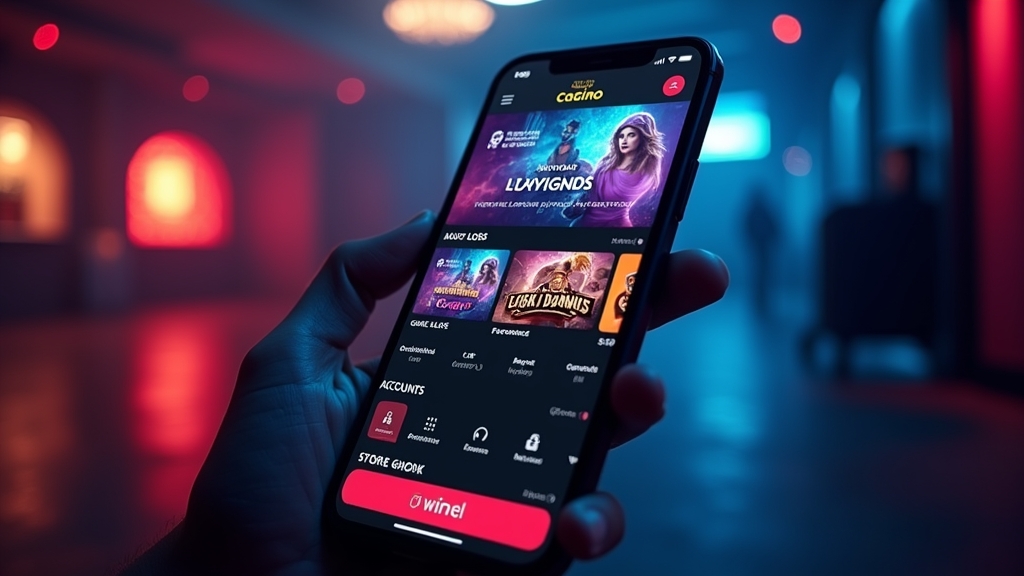 Smartphone mit übersichtlicher Casino-App-Oberfläche und mobilen Funktionen