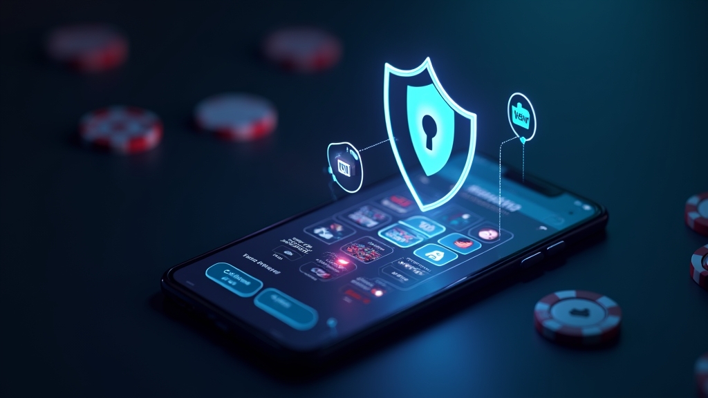 Smartphone mit Schutzsymbol beim sicheren App-Download im Casino-Kontext